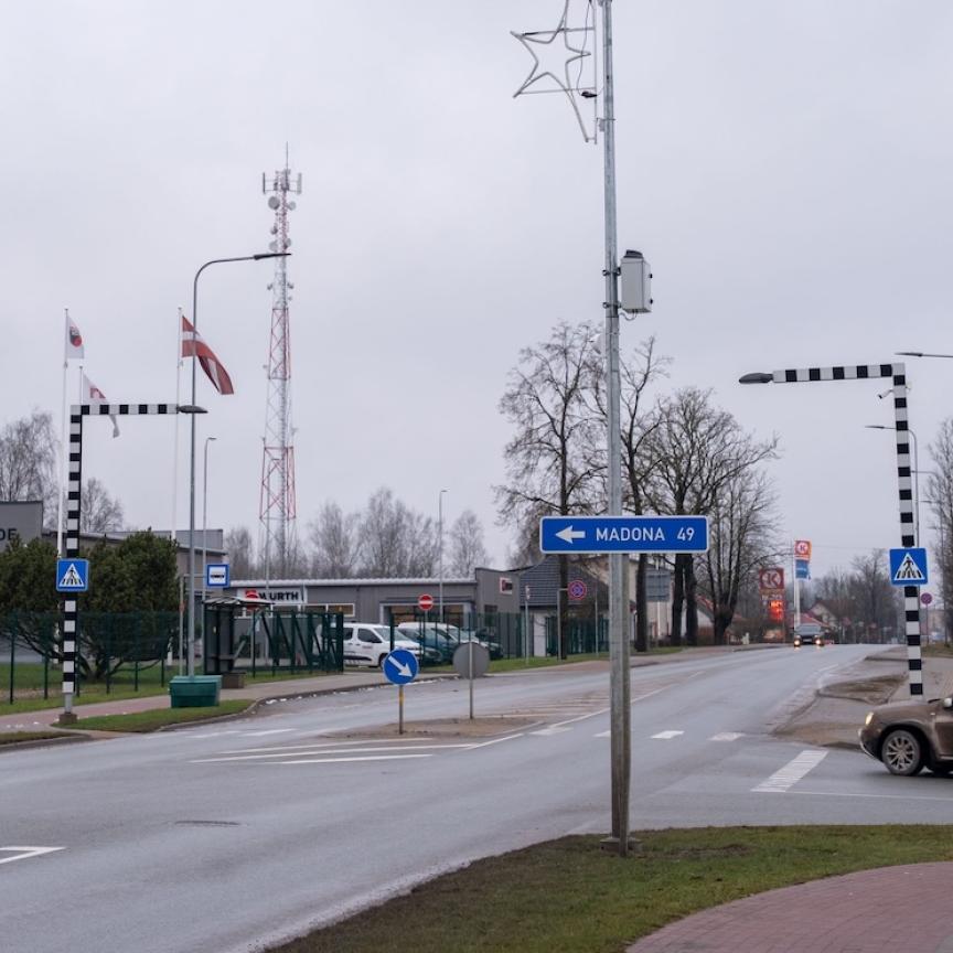 Traffic camera installed at the intersection of Brīvības iela and Baložu iela in Gulbene, Latvia