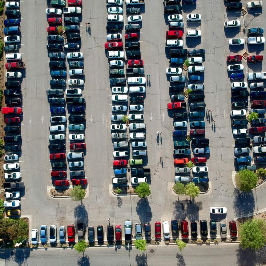 Bird’s eye view of car park