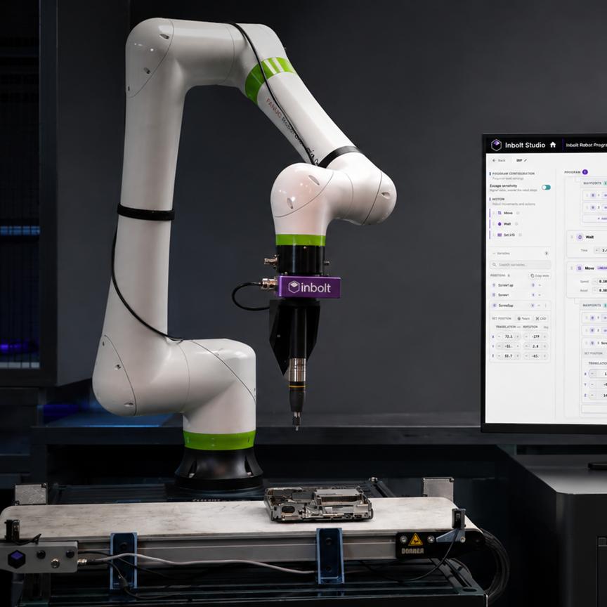 Inbolt’s Robot Programming software alongside a FANUC robot