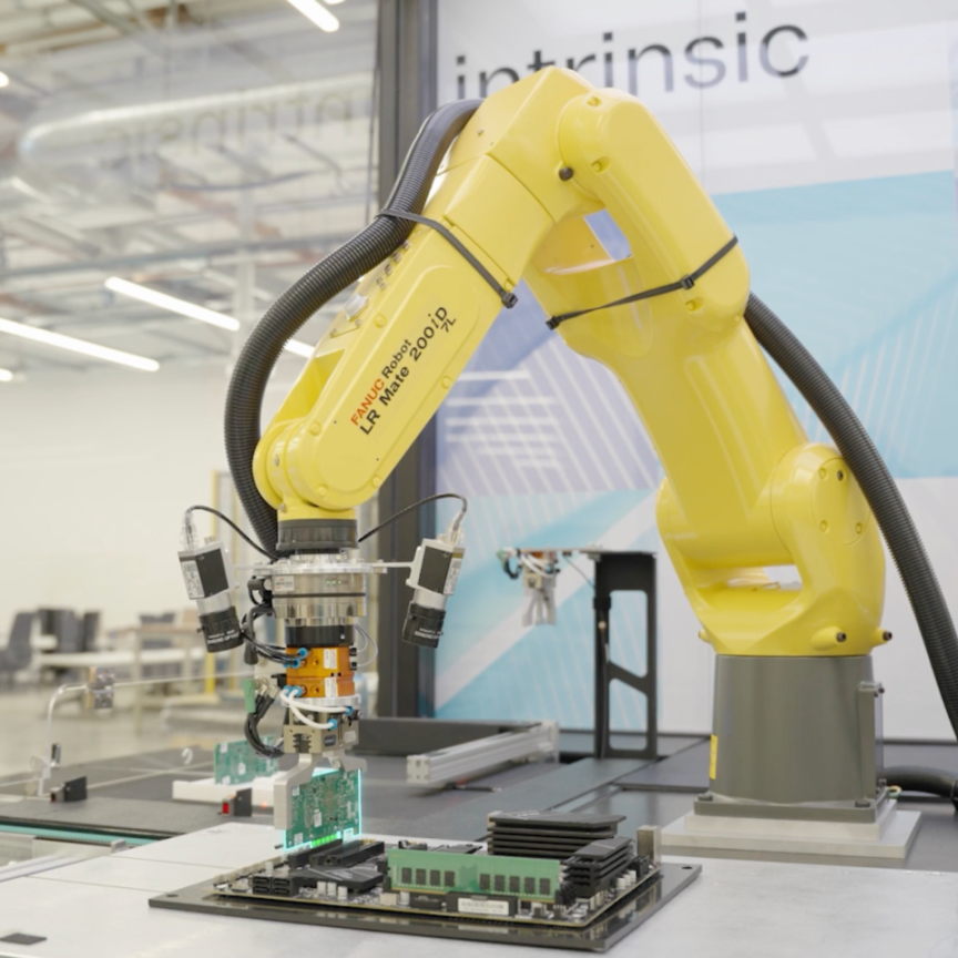 FANUC robot performing automated task at Automate 2026 exhibition