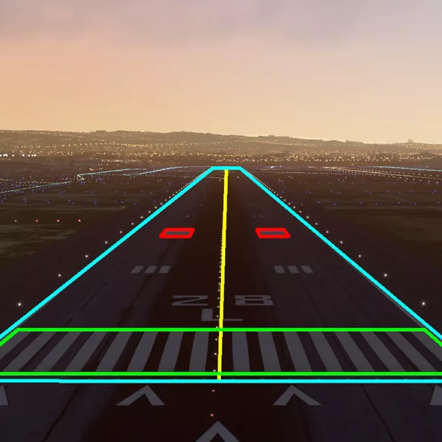Landing strip on runway
