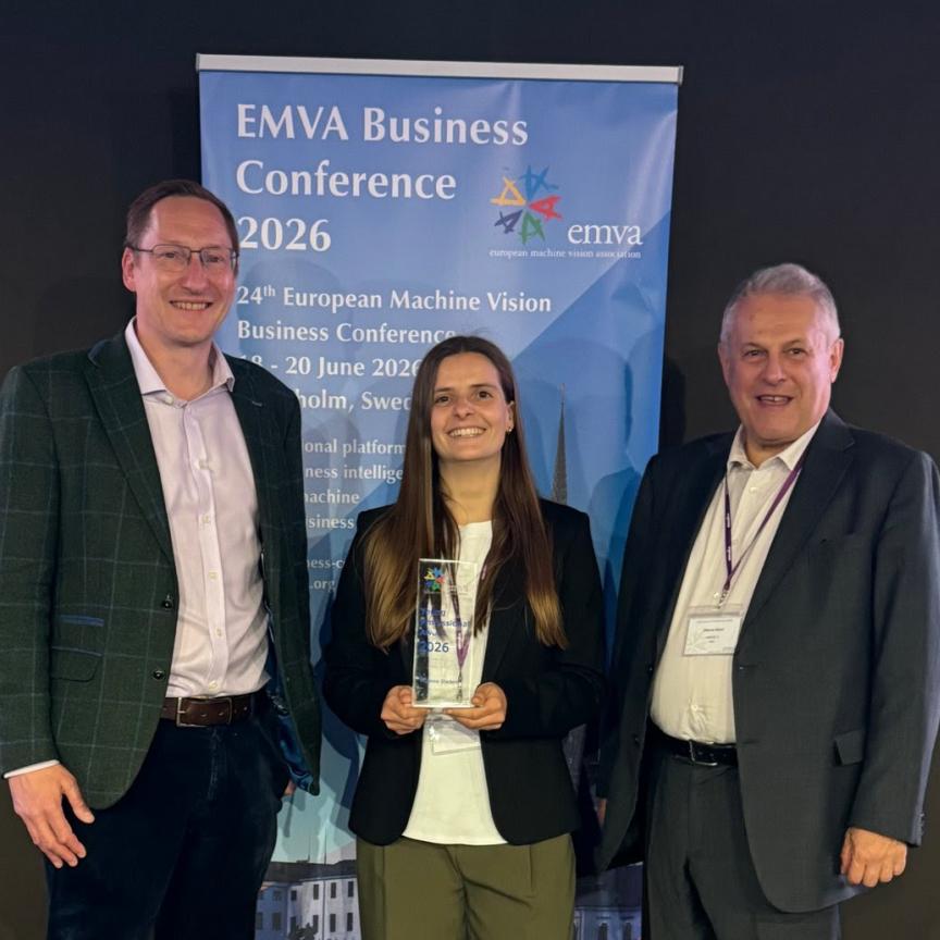 Chris Yates and Marco Diani (EMVA) present Young Professional Award 2026 to Vanessa Staderini