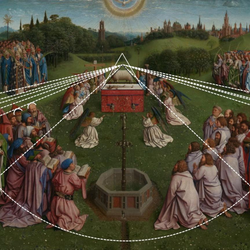 Perspective reconstruction on ‘The Adoration of the Lamb of God’