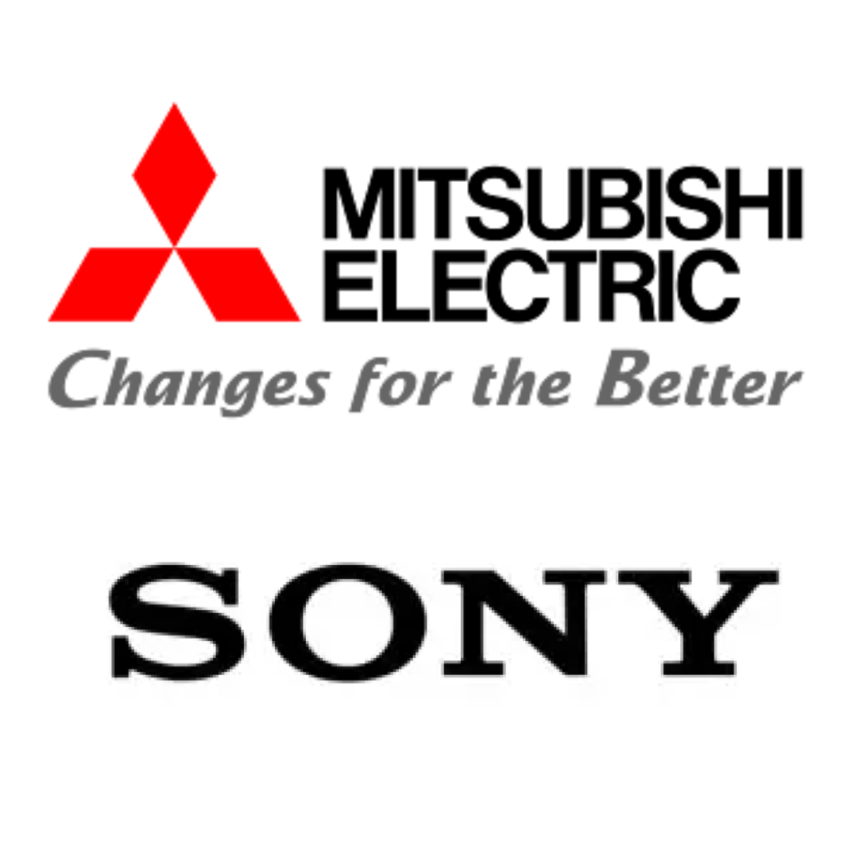 Mitsubishi Electric and Sony logos