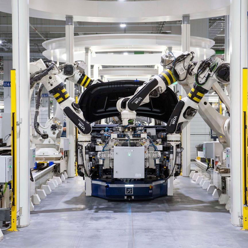 Vision-guided robotics on an automotive production line