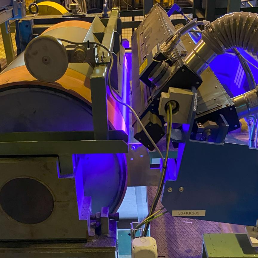 machine vision inspection system on galvanised steel production line