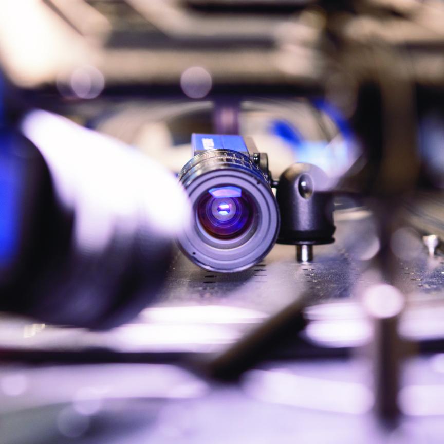 An industrial camera in focus